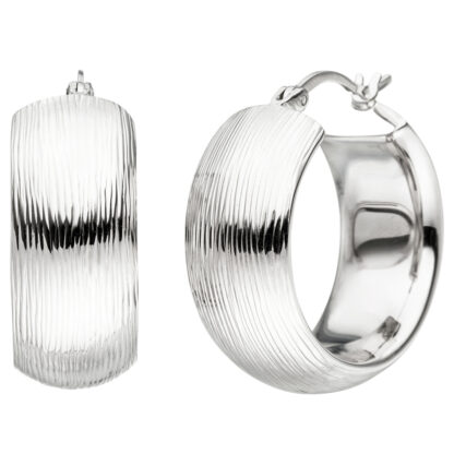 Creolen 925 Silber strukturiert