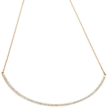 Collier Edelstahl/PVD rotgoldfarben mit weißen Kristallen – Bild 3
