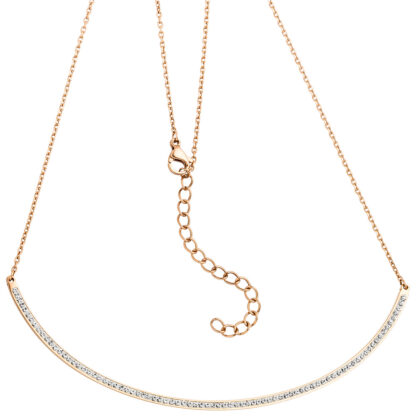 Collier Edelstahl/PVD rotgoldfarben mit weißen Kristallen – Bild 2