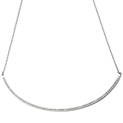 Collier Edelstahl mit weißen Kristallen – Bild 3