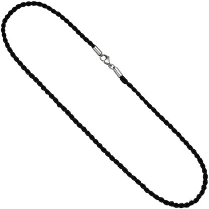 Collier Nylonkordel schwarz mit Edelstahl 70 cm – Bild 3