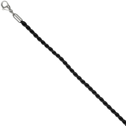 Collier Nylonkordel schwarz mit Edelstahl 70 cm – Bild 2