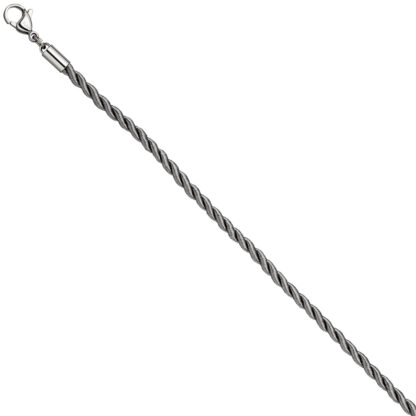 Collier Nylonkordel grau mit Edelstahl 50 cm – Bild 2