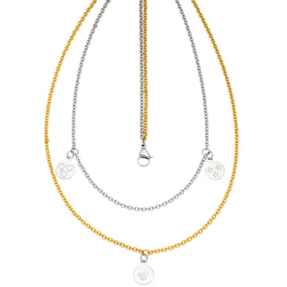 Collier "Herzen, Sterne, Schmetterling" Edelstahl/PVD gelbgoldfarben