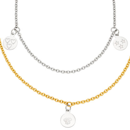 Collier "Herzen, Sterne, Schmetterling" Edelstahl/PVD gelbgoldfarben – Bild 3