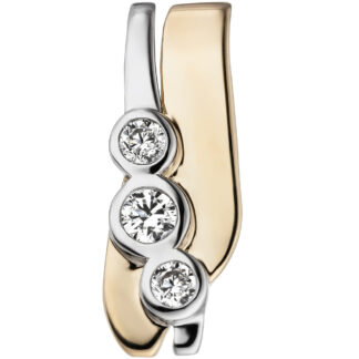 Anhänger 333 Gelb-/Weißgold mit 3 Zirkonia weiß