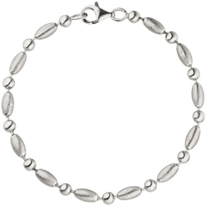 Armband 925 Silber mit Ovalen und Kügelchen – Bild 4