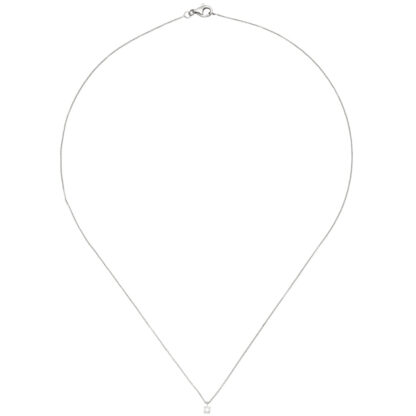 Collier/Ankerkette 585 Weißgold mit Brillant – Bild 4