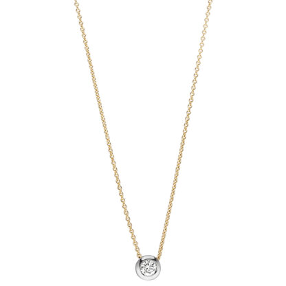 Collier mit Anhänger 750 Gelb-/Weißgold und Brillant – Bild 5