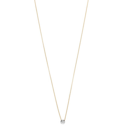 Collier mit Anhänger 750 Gelb-/Weißgold und Brillant – Bild 2