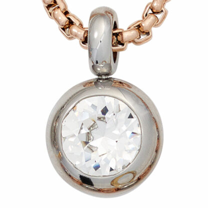 Collier mit Anhänger rund Edelstahl und SWAROVSKI ELEMENT