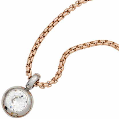 Collier mit Anhänger rund Edelstahl und SWAROVSKI ELEMENT – Bild 2