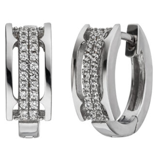 Creolen 925 Silber mit weißen Zirkonia