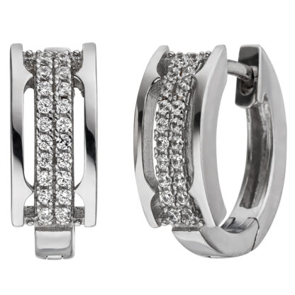 Creolen 925 Silber mit weißen Zirkonia