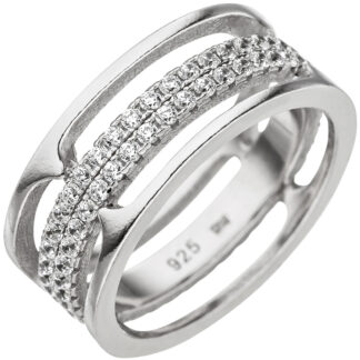 Ring 925 Silber mit weißen Zirkonia