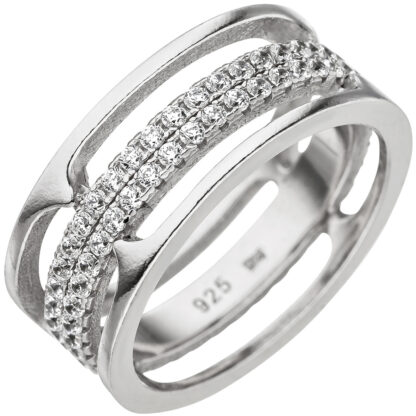 Ring 925 Silber mit weißen Zirkonia