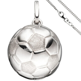Kinder Collier/Panzerkette mit Anhänger "Fußball" 925 Silber 38 cm