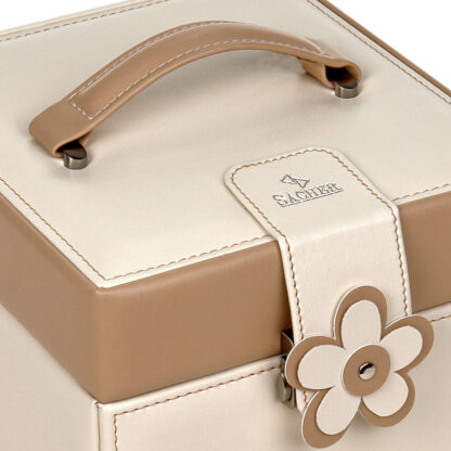 Sacher Schmuckkoffer BELLA FIORE creme/beige mit Spiegel und Blüte – Bild 2