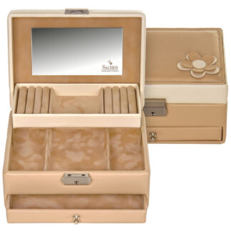 Sacher Schmuckkasten BELLA FIORE beige/creme mit Spiegel