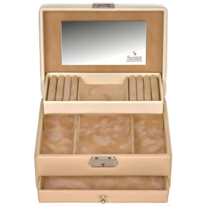 Sacher Schmuckkasten BELLA FIORE beige/creme mit Spiegel – Bild 5
