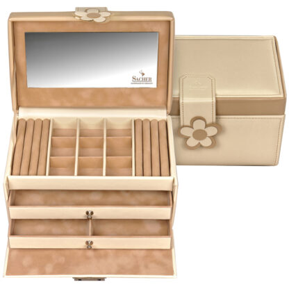 Sacher Schmuckkasten BELLA FIORE creme/beige mit Blüte