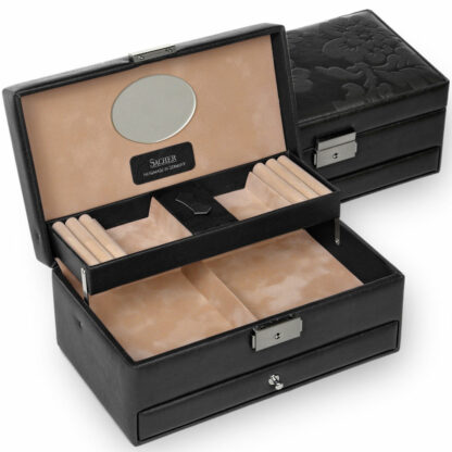 Sacher Schmuckkasten NATURE FIORELLA Leder schwarz