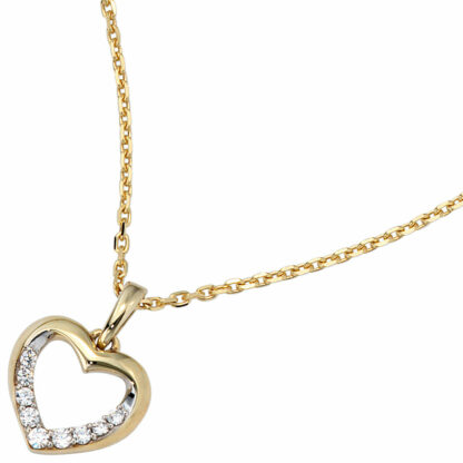 Anhänger "Herz" 333 Gelbgold mit Zirkonia weiß – Bild 2