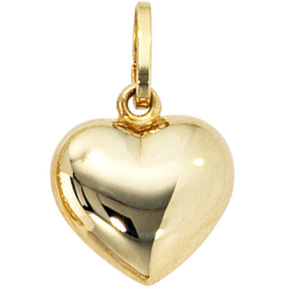 Collier mit Anhänger "Herz" und Kette 333 Gelbgold 50 cm – Bild 5