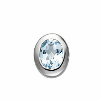 Anhänger oval 925 Silber mit Blautopas
