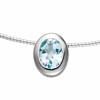Anhänger oval 925 Silber mit Blautopas – Bild 2