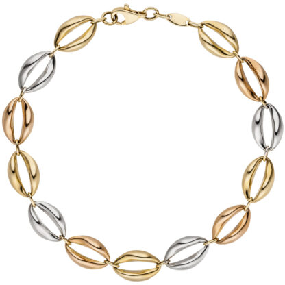 Armband mit Ovalen 585 Gold tricolor – Bild 4