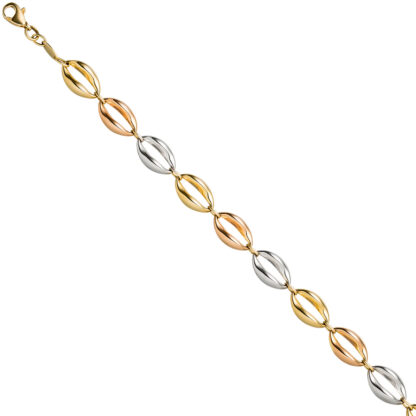 Armband mit Ovalen 585 Gold tricolor – Bild 2