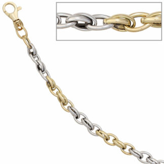 Glieder-Armband 585 Gold bicolor