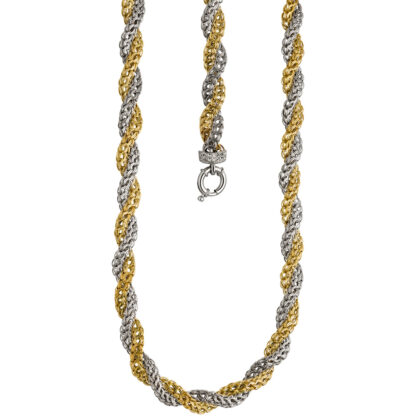 Kordel-Collier doppelreihig 375 Gold bicolor – Bild 2