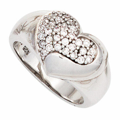 Ring "Herz" 925 Silber mit Zirkonia weiß