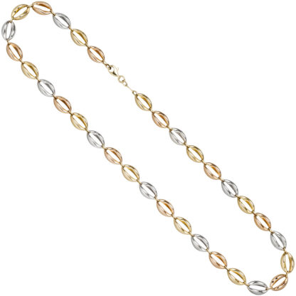 Collier mit Ovalen 585 Gold tricolor