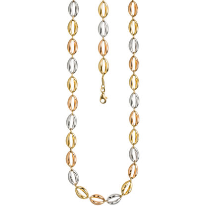 Collier mit Ovalen 585 Gold tricolor – Bild 2