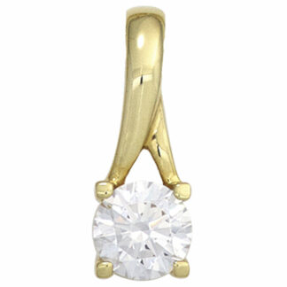 Anhänger Solitär modern 333 Gelbgold mit Zirkonia weiß