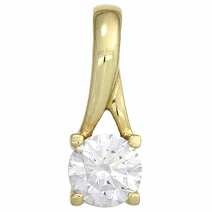 Anhänger Solitär modern 333 Gelbgold mit Zirkonia weiß