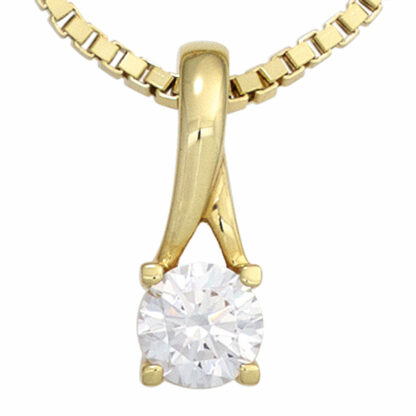 Anhänger Solitär modern 333 Gelbgold mit Zirkonia weiß – Bild 4