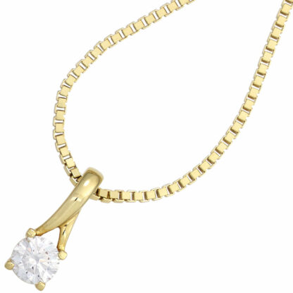 Anhänger Solitär modern 333 Gelbgold mit Zirkonia weiß – Bild 2