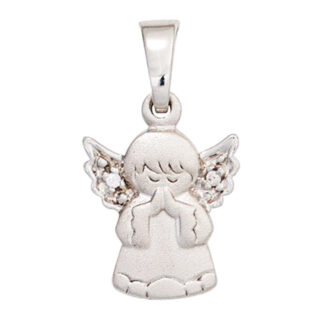 Kinder Anhänger "Engelchen" 925 Silber mit 2 Zirkonia weiß