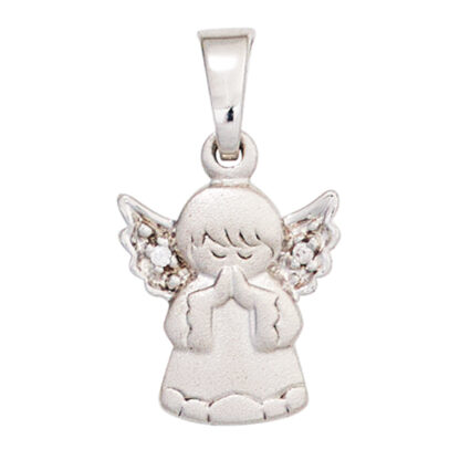 Kinder Anhänger "Engelchen" 925 Silber mit 2 Zirkonia weiß