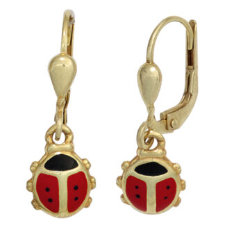 Kinder Boutons "Marienkäfer" 333 Gelbgold schwarz/rot
