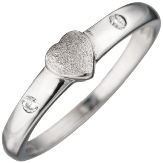 Kinder Ring "Herz" 925 Silber mit Zirkonia weiß