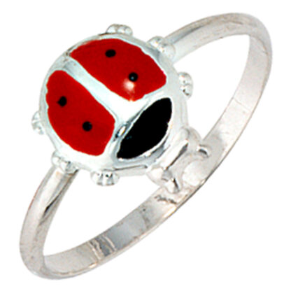Kinder Ring "Marienkäfer" 925 Silber rot/schwarz