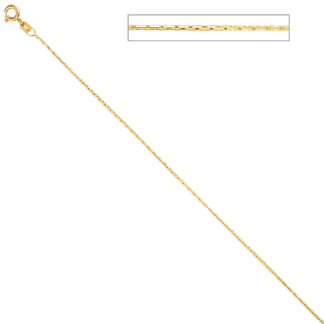 Kobrakette 333 Gelbgold 1 mm 45 cm Federringverschluss