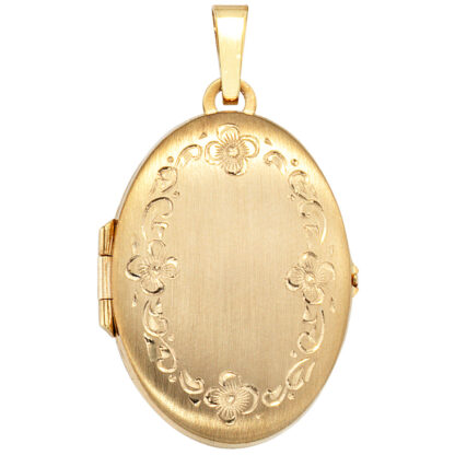 Medaillon oval "Blüten" 333 Gelbgold – Bild 3