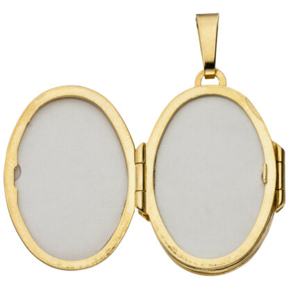 Medaillon oval "Blumen-Design" 333 Gelbgold bicolor – Bild 5