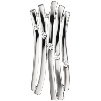 Anhänger modern 925 Silber mit 5 Zirkonia weiß